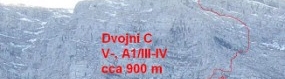 U smjeru "Dvojni C" JZ stijena Dinare